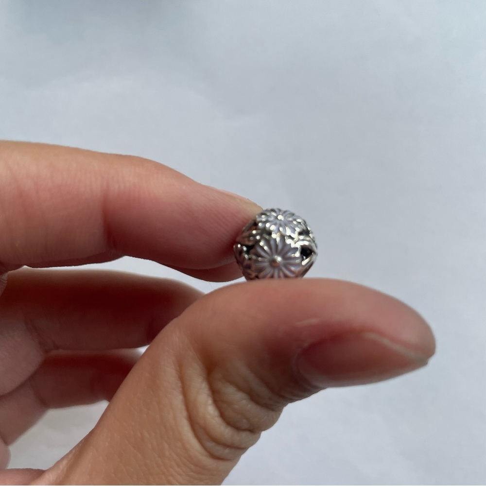 Pandora purple enamel daisy charm